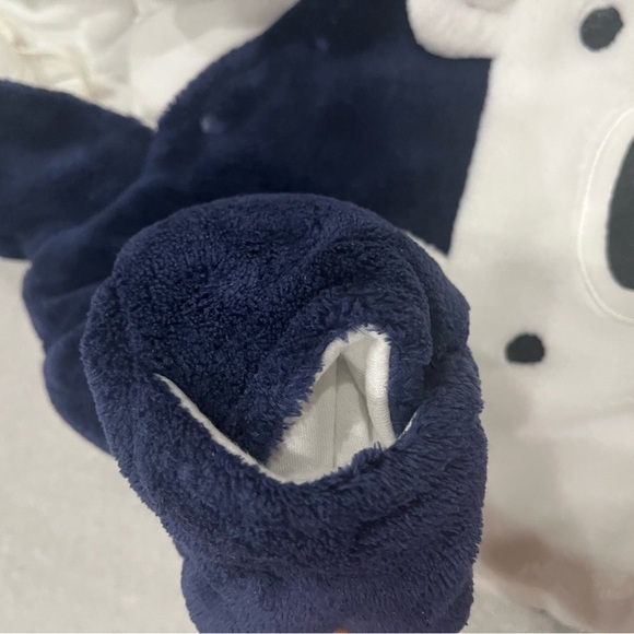 [3-6m]First Wish Polar Bear Navy White Snowsuit Snap Hooded Footed Mittens EUC - Picture 3 of 8